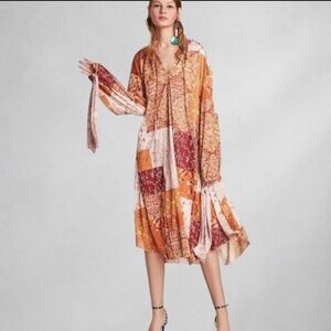 Zara Women's Patchwork Midi Dress Multicolor Size M